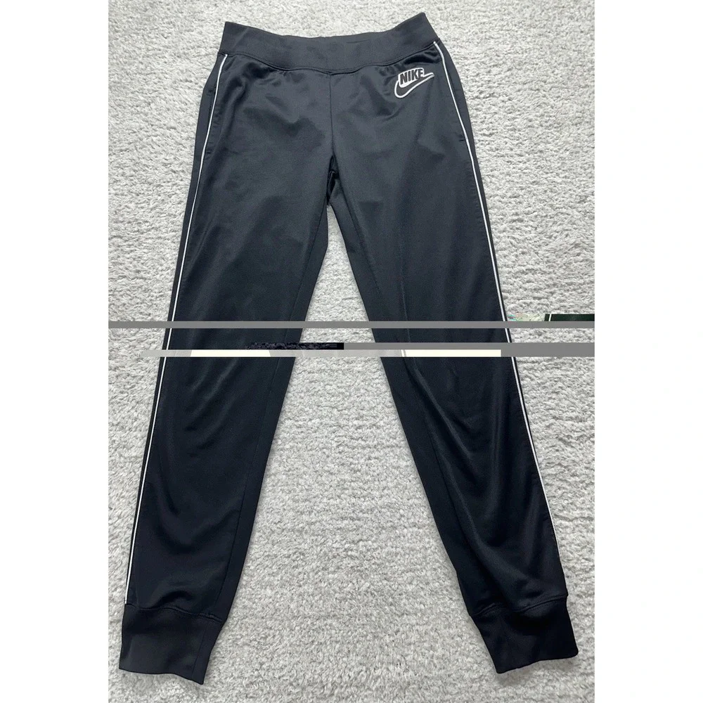 Nike Black Workout‎ Pants Drawstring Elastic Waist Dri-Fit Women's Size Small - Picture 9 of 9